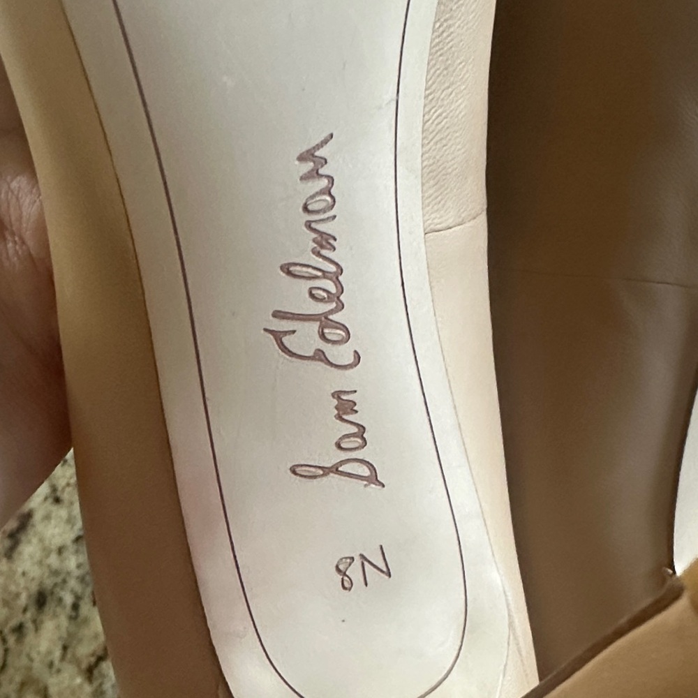 Sam Edelman Tan Pointed-Toe Leather Pumps - Picture 4 of 5